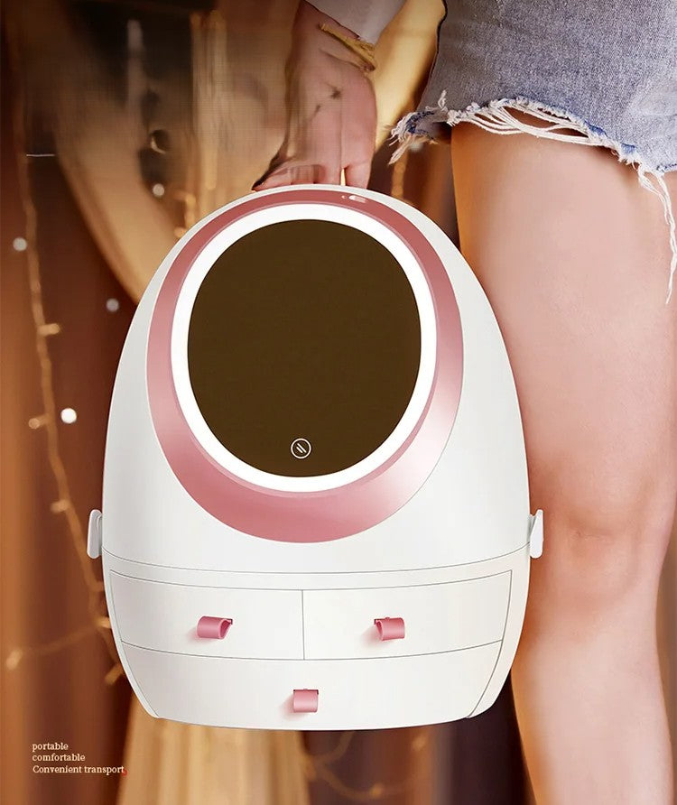 Boite De Rangement Cosmétique Avec Miroir Led