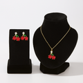 Collier et Boucles d'Oreilles Charmantes Cerises